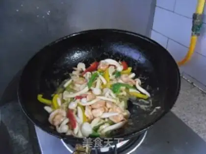 Make Shrimp, white mushroom step 10