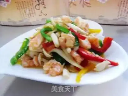 Make Shrimp, white mushroom step 11