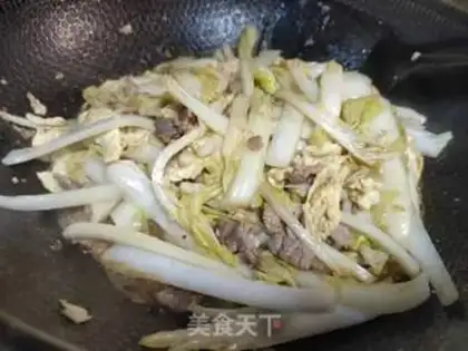 Make Eggs and cabbage with fried meat step 6