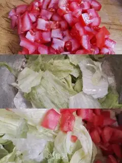 Make Lettuce with tomatoes step 1