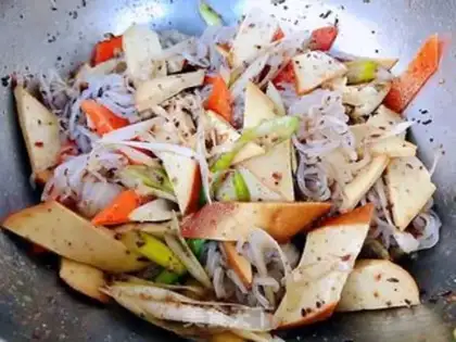 Make Bean roll carrot tarted onions step 9