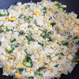 Make Autumn egg fried rice step 7