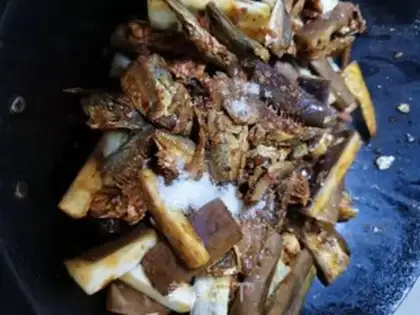 Make Bean petal eggplant step 5