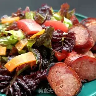Make Barbecue sausage salad step 10