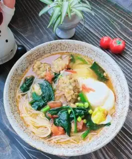 Make Sourball spinach noodles step 14