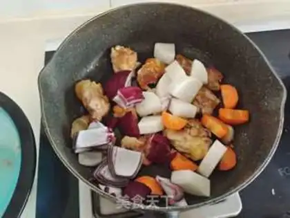 Make Japanese chicken leg radish step 5
