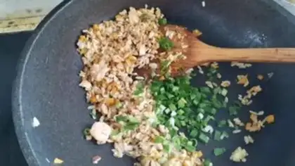 Make Pumpkin shrimp fried rice step 8