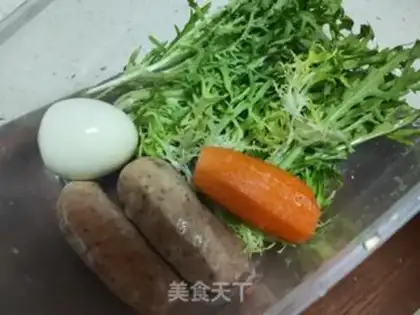 Make Egg roasted sausage salad step 0