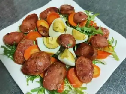 Make Egg roasted sausage salad step 8