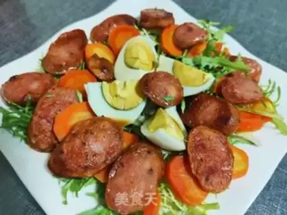 Make Egg roasted sausage salad step 9