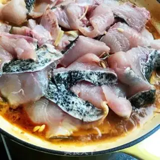 Make Spicy black fish tofu step 9