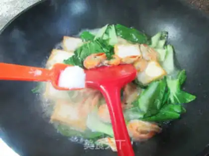 Make Shrimp cuisine for old tofu step 5