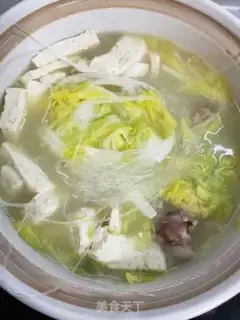 Make The bean tofu fan duck soup step 6