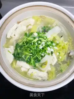 Make The bean tofu fan duck soup step 7