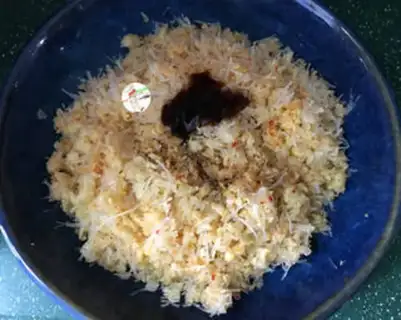 Make A spicy cabbage fan bun step 7