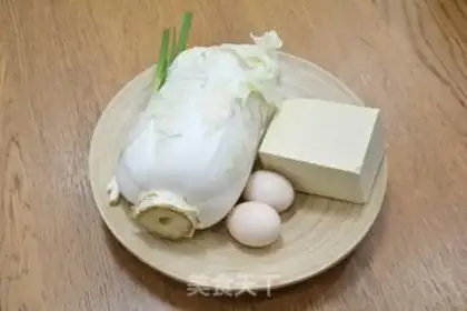 Make Bean tofu egg soup step 0
