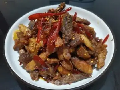 Make Spicy pork fries step 8