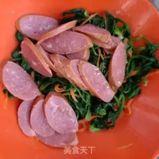 Make Spinach with garlic sausage step 11