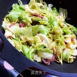 Make The ham and the hand tore up the vegetables step 6