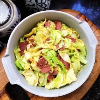 Make The ham and the hand tore up the vegetables step 9