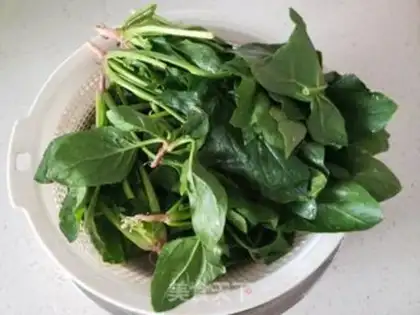 Make Peach spinach step 1