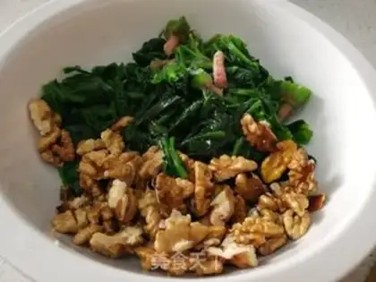 Make Peach spinach step 5