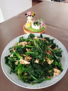 Make Peach spinach step 7