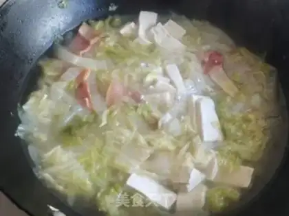 Make Ham stew and bean curd step 8