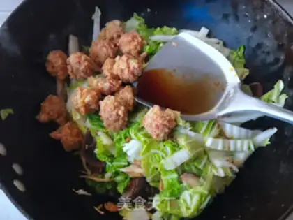 Make Meatball and cabbage step 7