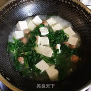 Make Spinachball tofu soup step 6