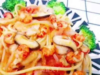 Make Tomato shrimp pasta step 18
