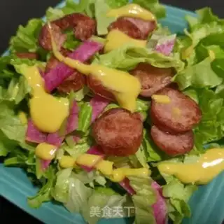 Make Barbecue sausage salad step 8