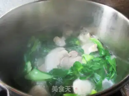 Make Mushroom greens and pork step 6