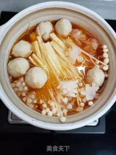 Make Tomato fishballs, gill mushroom fans step 8