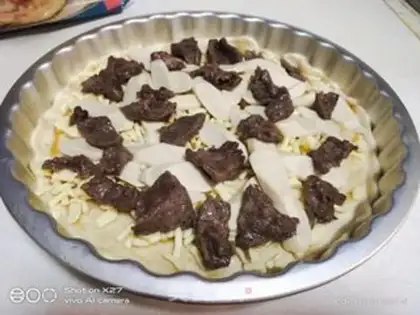 Make Beef ham pizza step 6