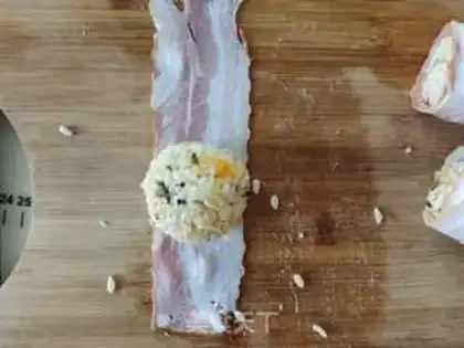 Make Air-fried bacon cheese step 3