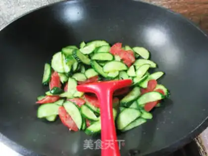 Make Sausage fried cucumbers step 5