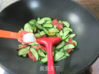 Make Sausage fried cucumbers step 7