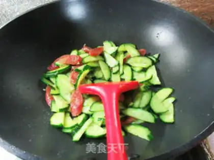 Make Sausage fried cucumbers step 9