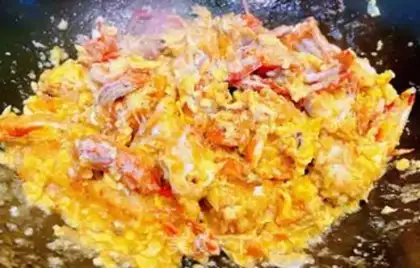 Make Crab fried eggs step 11