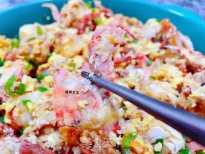 Make Crab fried eggs step 13