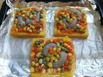 Make Shrimp toast, pizza step 5