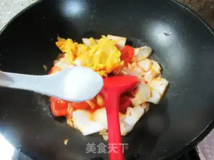 Make Eggs and tomatoes and cabbage step 8