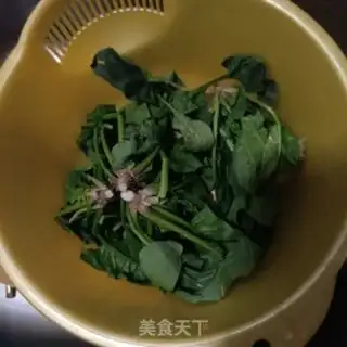 Make Spinach with golden needle mushrooms step 4