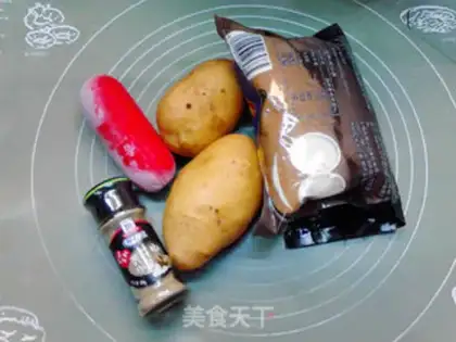 Make Blue pepper ham and sausage potatoes step 0