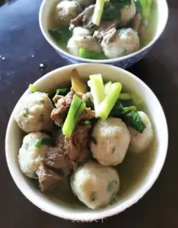 Make Beefish balls, pea soup step 6