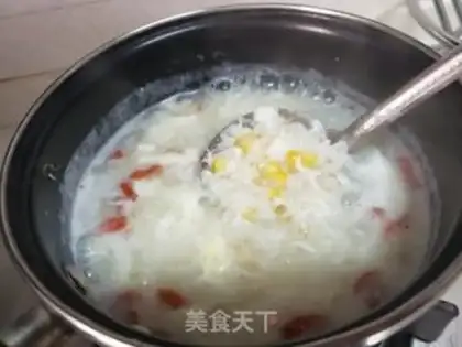 Make Corn egg porridge step 9