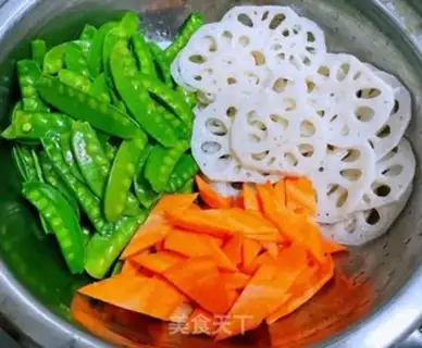 Make Dutch beans, wooden carrot shrimp step 3