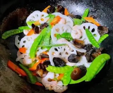Make Dutch beans, wooden carrot shrimp step 8
