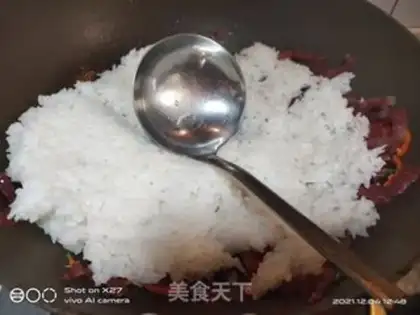 Make Sausage fried rice step 4